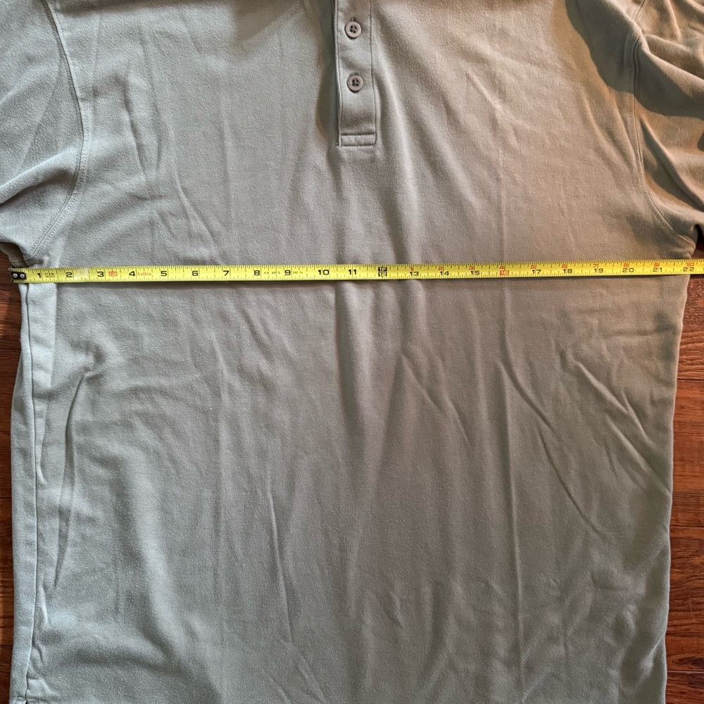 Geoffrey Beene Green Short Sleeve Pullover 3 Button Polo 100% Cotton Men’s L - Picture 8 of 9